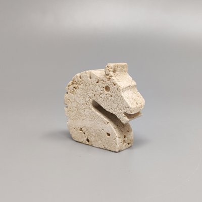 Travertine Horse Sculpture by Enzo Mari for F.lli Mannelli, 1970s-QGR-1305054