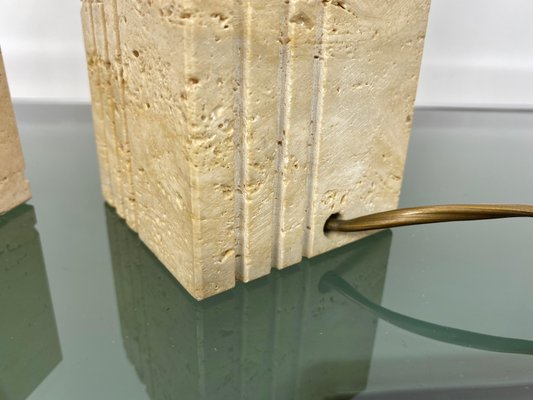 Travertine Marble & Brass Table Lamp from Fratelli Mannelli, Italy, 1970s-LYQ-1171591