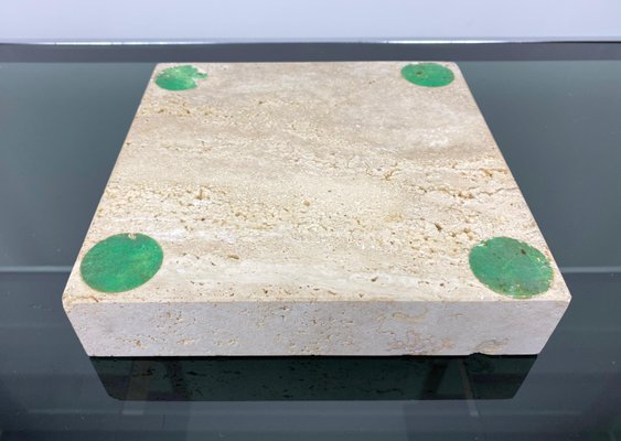 Travertine Marble Table Ashtray from Fratelli Manelli, Italy, 1970s-LYQ-1171581