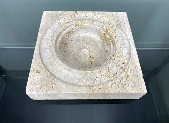 Travertine Marble Table Ashtray from Fratelli Manelli, Italy, 1970s-LYQ-1171581