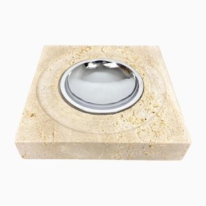 Travertine Marble Table Ashtray from Fratelli Manelli, Italy, 1970s-LYQ-1171581