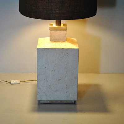 Travertine Marble Table Lamp, 1970s-JQO-683564