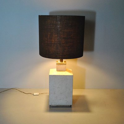 Travertine Marble Table Lamp, 1970s-JQO-683564