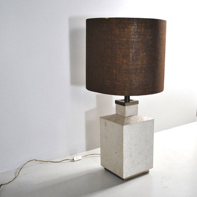 Travertine Marble Table Lamp, 1970s-JQO-683564