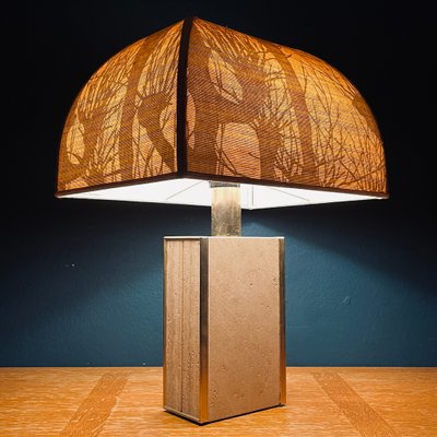 Travertine Marble Table Lamp, Italy, 1970s-WQC-1436103