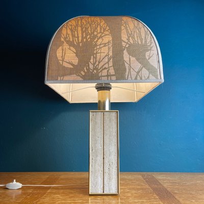 Travertine Marble Table Lamp, Italy, 1970s-WQC-1436103