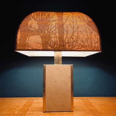 Travertine Marble Table Lamp, Italy, 1970s-WQC-1436103