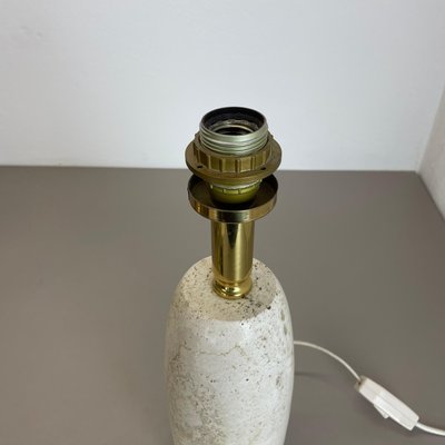 Travertine & Marble Table Light Base in the style of Fratelli Mannelli, Italy, 1970s-QZ-1735706