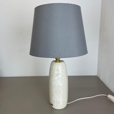 Travertine & Marble Table Light Base in the style of Fratelli Mannelli, Italy, 1970s-QZ-1735706