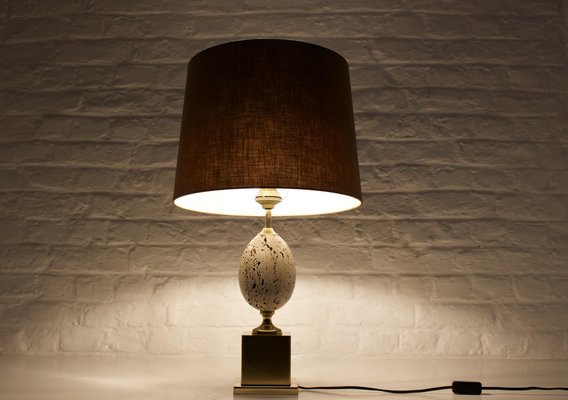 Travertine Ostrich Egg Table Lamp-OWS-1190446