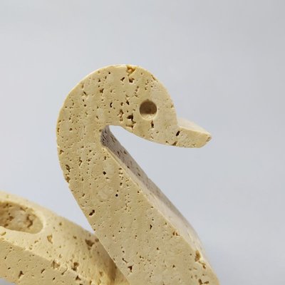 Travertine Swan Sculpture by Enzo Mari for F.lli Mannelli, Italy, 1970s-QGR-811000