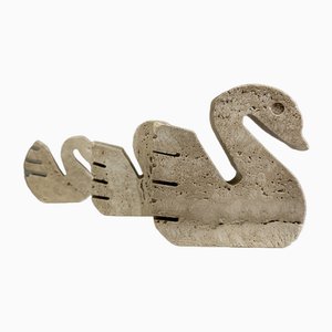 Travertine Swan Sculptures by Enzo Mari for Fratelli Mannelli, 1970s, Set of 3-ORR-1811546