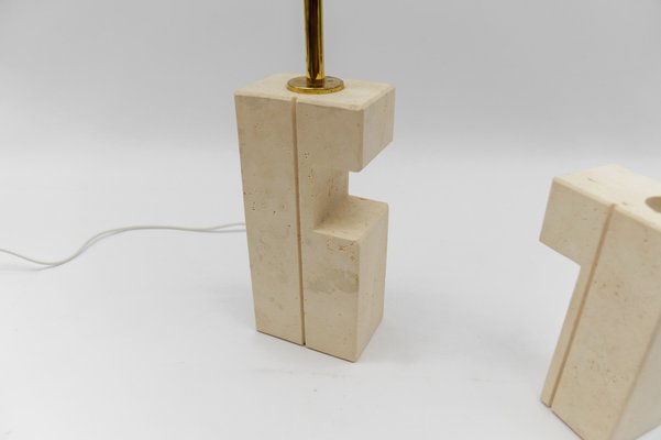 Travertine Table Lamp by Giuliano Cesari for Nucleo Sormani, 1960s-KQB-1732097