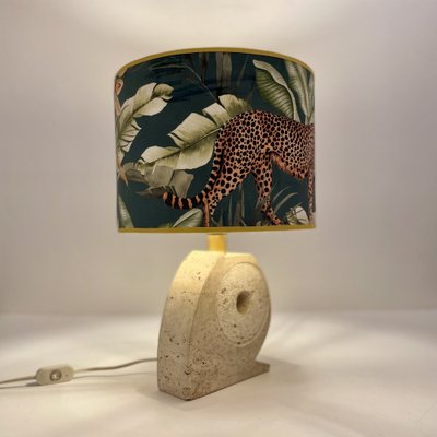 Travertine Table Lamp by Scarnicci, 1970s-DX-2043062