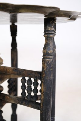 Tray Table in Brass and Wood with Carvings of Indian Origin, 1950s-UY-1724400