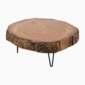 Tree Trunk Coffee Table with Hairpin Legs-OKG-2039554