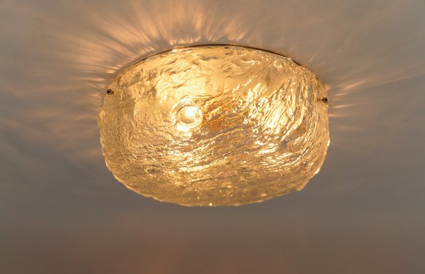 Tree Trunk Ice Glass Flush Mount from Kalmar, Germany, 1960s-KQB-1721911