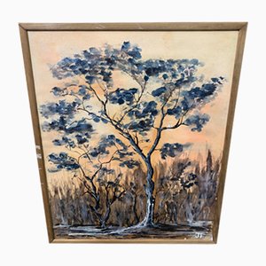 Trees, 1970s, Painting, Framed-BZK-868522