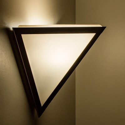 Triangle Glass Wall Light from Limburg, 1970s-VDW-1300440