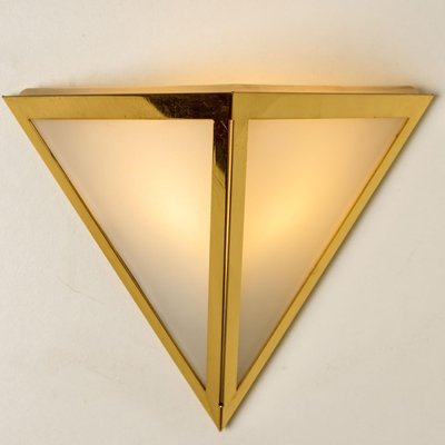 Triangle Glass Wall Light from Limburg, 1970s-VDW-1300440