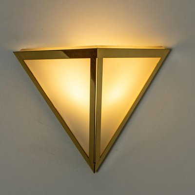 Triangle Glass Wall Light from Limburg, 1970s-VDW-1300440