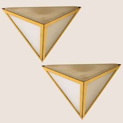 Triangle Glass Wall Light from Limburg, 1970s-VDW-1300440