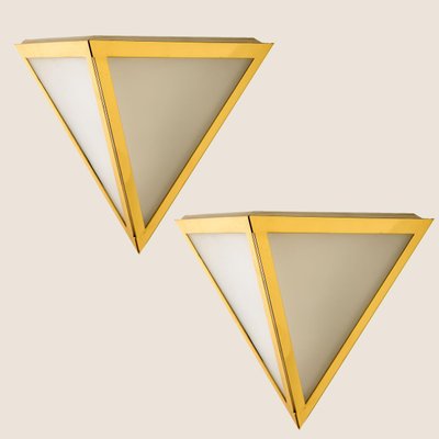 Triangle Glass Wall Light from Limburg, 1970s-VDW-1300440