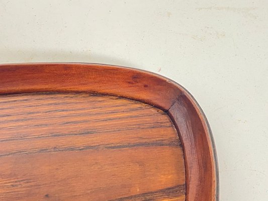 Triangular Brown Platter or Tray in Wood, 1960s-UR-1746566