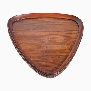 Triangular Brown Platter or Tray in Wood, 1960s-UR-1746566