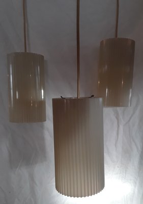 Triangular Cascading Lamp with Ribbed Shields, 1960s-HOI-1091510