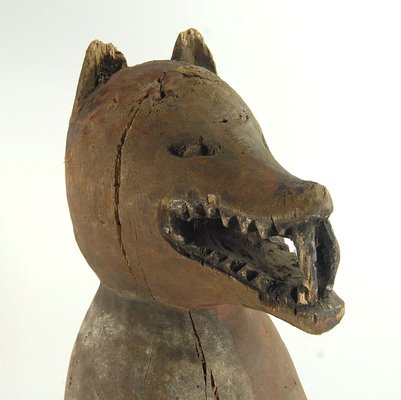 Tribal Wooden Dog Sculpture, Congo, 1970s-GIW-1794600