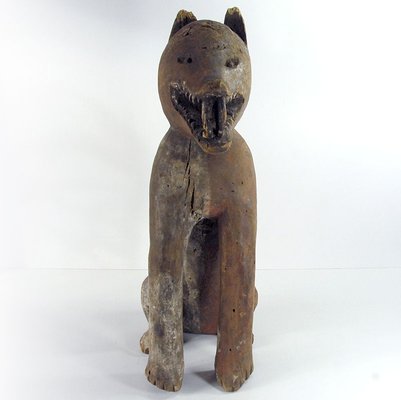 Tribal Wooden Dog Sculpture, Congo, 1970s-GIW-1794600