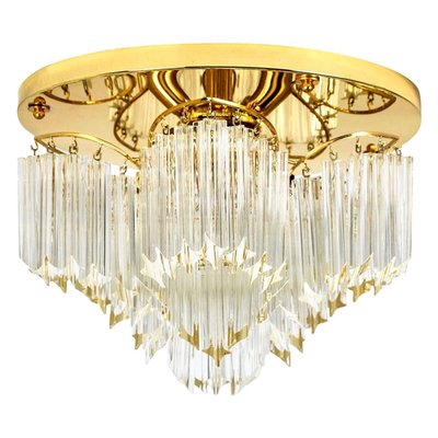 Triedri Crystal Gold-Plated Flush Mount from Venini, Italy-VDW-873870