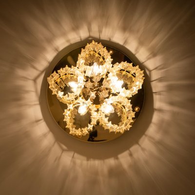 Triedri Crystal Gold-Plated Flush Mount from Venini, Italy-VDW-873870