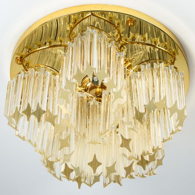 Triedri Crystal Gold-Plated Flush Mount from Venini, Italy-VDW-873870