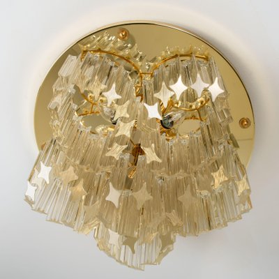 Triedri Crystal Gold-Plated Flush Mount from Venini, Italy-VDW-873870