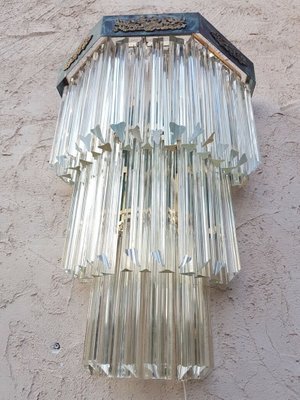 Trimmed Glass Wall Lamp from Venini, 1960s-FIP-1167365