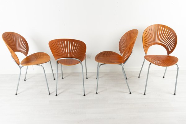 Trinidad Dining Chairs in Teak by Nanna Ditzel for Fredericia, 1990s, Set of 4-WIX-1176651