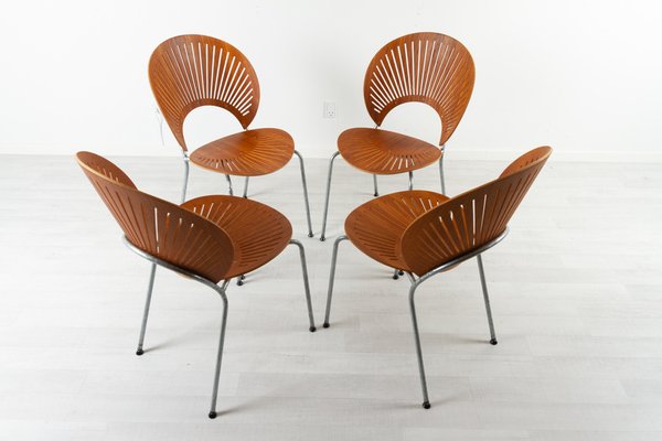 Trinidad Dining Chairs in Teak by Nanna Ditzel for Fredericia, 1990s, Set of 4-WIX-1176651