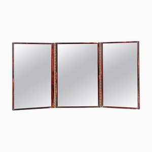 Triple Folding Table Mirror in Tortoiseshell Acrylic Glass, 1970s-JDR-2026645