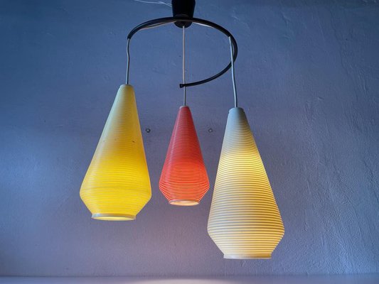 Triple Rotaflex Shade Pendant Lamp, Germany, 1960s-RDS-1446332