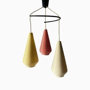 Triple Rotaflex Shade Pendant Lamp, Germany, 1960s-RDS-1446332