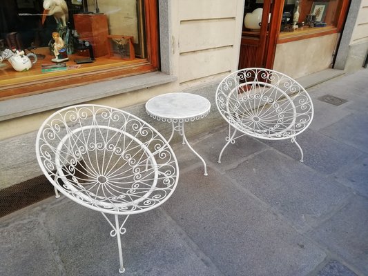 Tripod Armchairs with Table by Mathieu Mategot, 1950s, Set of 3-HNE-1328147