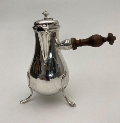 Tripod Chocolate Jug in 18th Century Silver-QKG-1749389