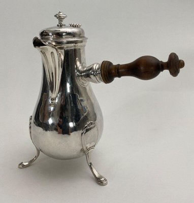 Tripod Chocolate Jug in 18th Century Silver-QKG-1749389