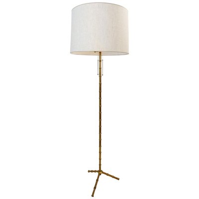 Tripod Faux Bamboo Brass Floor Lamp-FGA-923239