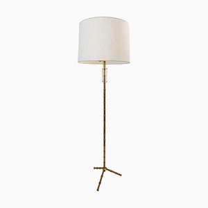 Tripod Faux Bamboo Brass Floor Lamp-FGA-923239