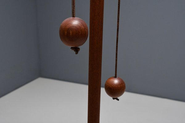 Tripod Floor Lamp attributed to Fog & Mørup Made of Teak and Brass, Denmark, 1960s-QT-1717799