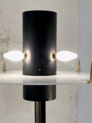 Tripod Lamp in Black Lacquered Metal and Golden Brass, 1950-NLF-1719365