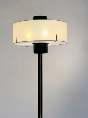 Tripod Lamp in Black Lacquered Metal and Golden Brass, 1950-NLF-1719365